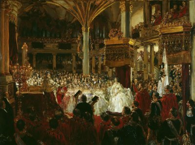 Korunovace Viléma I. jako pruského krále na zámku Königsberg v roce 1861, 1861. od Adolph Menzel