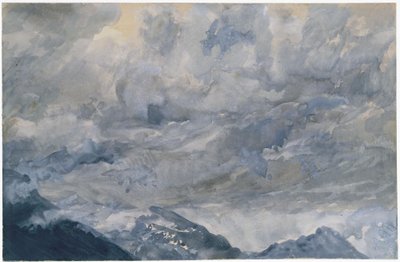 Obloha s mraky nad vrcholky hor od Adolph Menzel