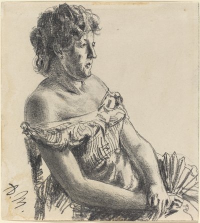 Žena v soudních šatech od Adolph Menzel