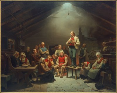 Modlitba Haugianů / Tidemand od Adolph Tidemand