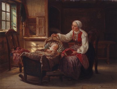 Matka s dítětem od Adolph Tidemand