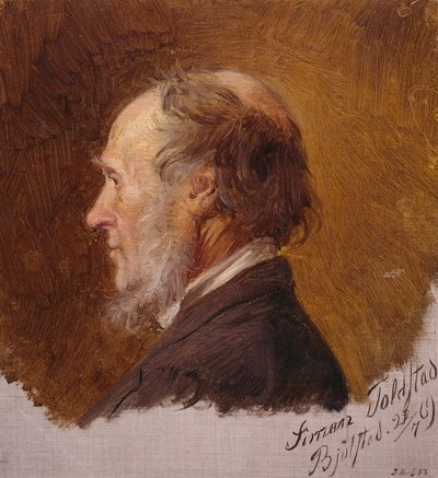 Portrét Simona Toldstada. Studie od Adolph Tidemand