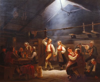 Nedělní odpoledne v kuřárně v Hardangersku (malování) od Adolph Tidemand