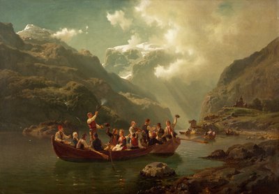 Svatba v Hardangeru od Adolph Tidemand