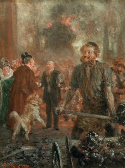 Návštěva válcovny železa od Adolph Menzel