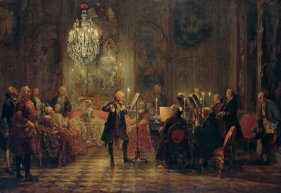 Flétnový koncert Fridricha Velikého v Sanssouci od Adolph Menzel