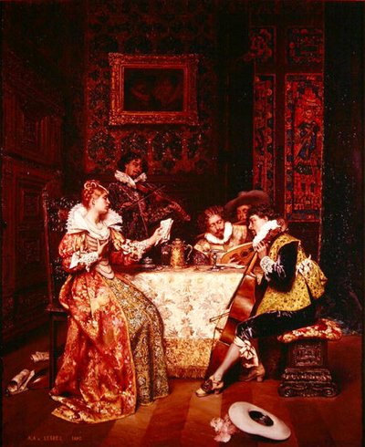 Hudební večírek od Adolphe Alexandre Lesrel