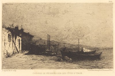 Rybářské chaty na pobřeží Itálie od Adolphe Appian