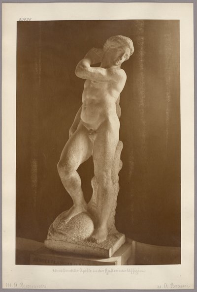 Florencie: Michelangelův nedokončený Apollón v Galerii Uffizi od Adolphe Braun