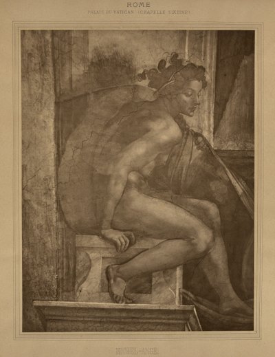Řím – Vatikánský palác, Sixtinská kaple, Michelangelo. od Adolphe Braun