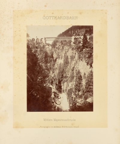 Gotthardská dráha: Střední Mayenreussův most od Adolphe Braun and Cie