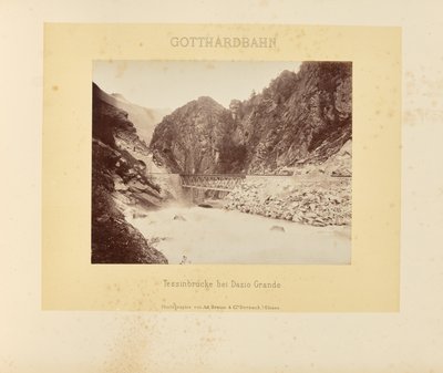 Gotthardská dráha: most Ticino u Dazio Grande od Adolphe Braun and Cie