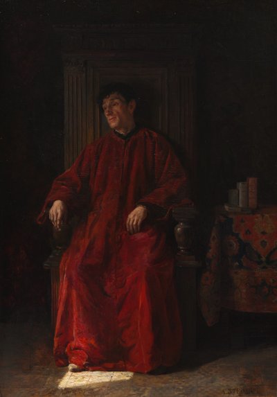 Soudce v červeném rouchu, asi 1890 (olej na desce) od Adolphe Charles Edouard Steinheil