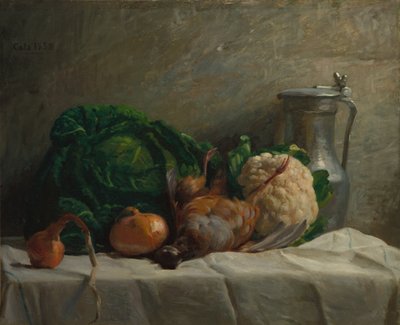 Zátiší se zeleninou, koroptev a džbán, 1858. od Adolphe Felix Cals