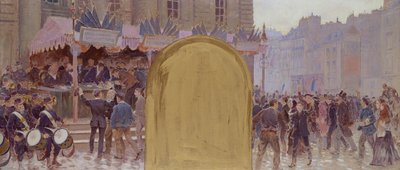 Zápis dobrovolníků, Place du Pantheon od Adolphe Gustave Binet