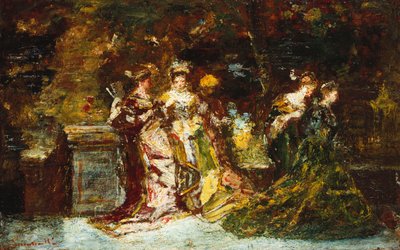 Fete Galante, kolem roku 1870 od Adolphe Joseph Thomas Monticelli