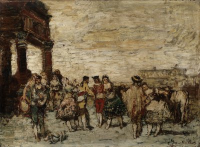 Párty ve Španělsku Obraz Adolphe Monticelli (1824-1886) Rozměr 36,5x48 cm Musee Grobet-Labadie od Adolphe Joseph Thomas Monticelli