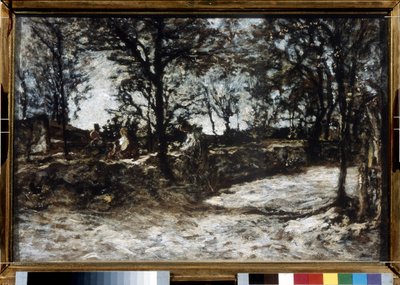 Venkov. Fontainebleau. Obraz Adolphe Thomas Joseph Monticelli (1824-1886). Olej na plátně. Impresionismus. Rozměr: 39 x 60 cm. Puškinovo muzeum, Moskva od Adolphe Joseph Thomas Monticelli