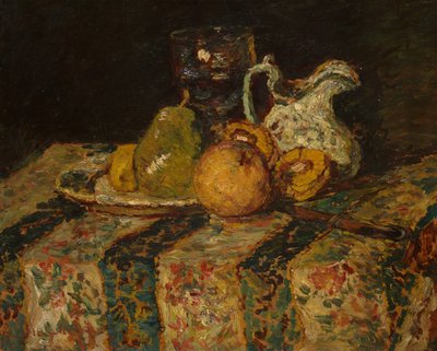 Zátiší s ovocem a džbán na víno od Adolphe Joseph Thomas Monticelli