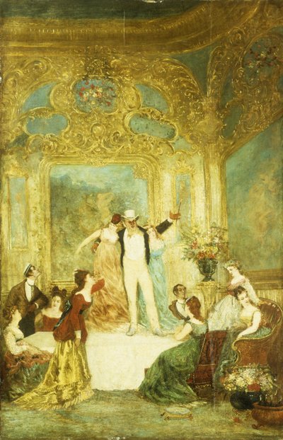 Večer v La Paiva od Adolphe Joseph Thomas Monticelli