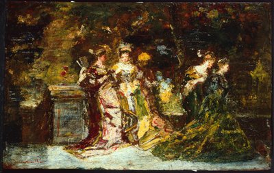 Ženy v parku, kolem roku 1858 (olej na plátně) od Adolphe Joseph Thomas Monticelli