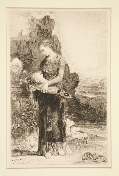 Dcera Thrákie nesoucí hlavu Orfea od Adolphe Lalauze