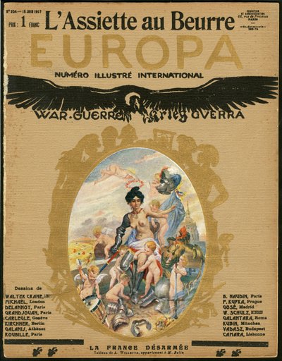 Obálka "" L’Plate au beurre"", číslo 324, satirické barvy od Adolphe Leon Willette