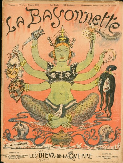 Obálka "" La Baionnette "", Satirical en Colours od Adolphe Leon Willette