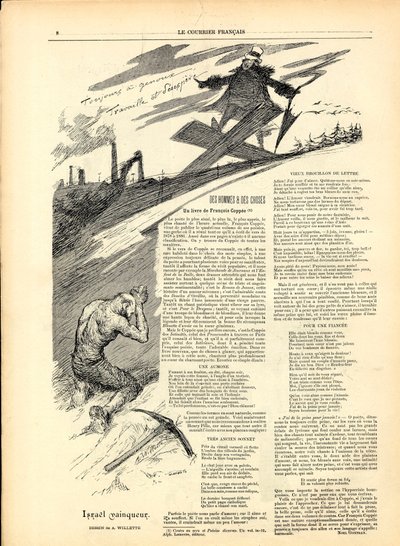 Anglický kurýr, satirický v B&W od Adolphe Leon Willette