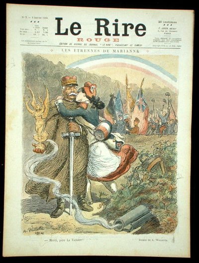 Děkujeme, otče vítězství, obálka časopisu Le Rire Rouge, 2. ledna 1915 (barevná litografie) od Adolphe Leon Willette