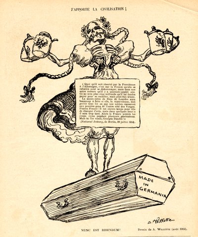 Červený smích, satirický v N & B od Adolphe Leon Willette