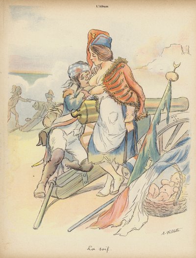 Žízeň (barva lito) od Adolphe Leon Willette