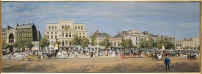 Vue générale des théâtres du boulevard du Temple en 1862, v roce 1862 (olej na plátně) od Adolphe Martial Potemont