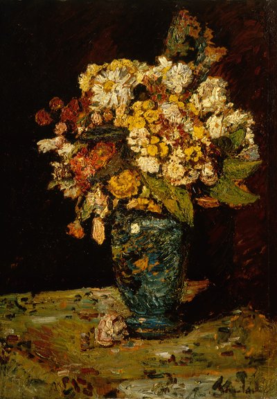 Květiny v modré váze, 1879-1883. od Adolphe Joseph Thomas Monticelli