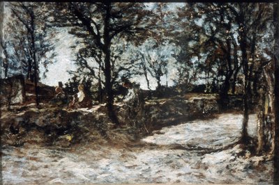 Krajina. Fontainebleau, 19. století. od Adolphe Joseph Thomas Monticelli