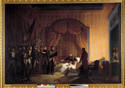 První tažení Itálie (1796-1797): „“ Napoleon Bonaparte (1769-1821) obdržel v Millesimu Austrosardské vlajky pořízené v bitvě u Montenotte a dobytí Cossaria předané generály Marmontem a Jean Andoche Junot (Jean-Andoche) ( 1771-1813) od Adolphe Roehn