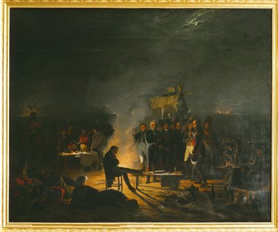 Napoleon v bivaku na bojišti u Wagramu ... (malba na plátně) od Adolphe Roehn