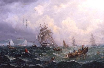 Přeprava v rozbouřeném moři Scarborough od Adolphus Knell