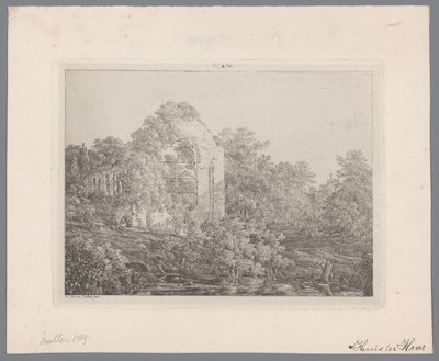 Pohled na zříceninu hradu de Haar od Adriaan Jacob Willem van Dielen