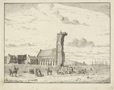 Zřícená věž v Egmond aan Zee, 1741 od Adriaan Spinder