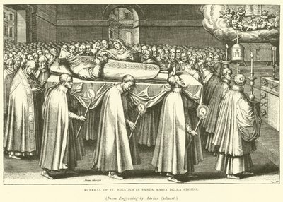 Pohřeb svatého Ignáce v Santa Maria Della Strada (rytina) od Adriaen (after) Collaert
