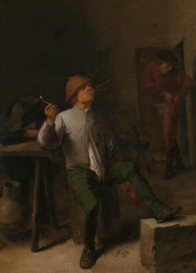 Kuřák Muž kouří v hospodě od Adriaen Brouwer (attributed to)