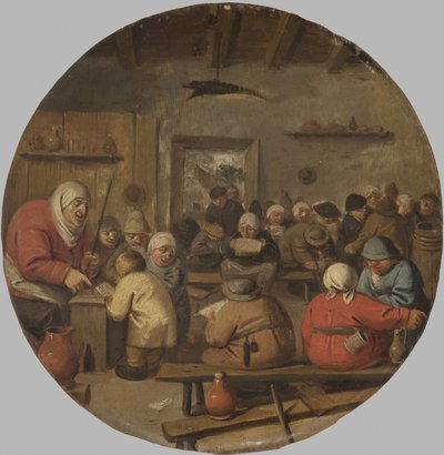 Interiér školy od Adriaen Brouwer