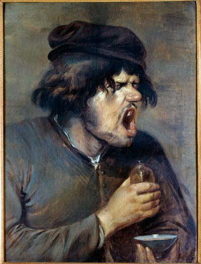 Špatný lékař Muž, který leze a pije lék. Obraz Adriana Brouwera (1605-1638) (ec.flam.) 17. století Dijon, Musee des Beaux Arts od Adriaen Brouwer