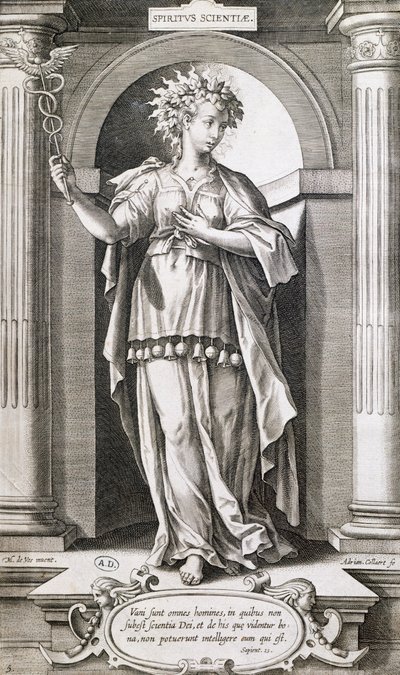 Tieteiden allegoria, Adriaen Collaert (noin 1560-1618). od Adriaen Collaert