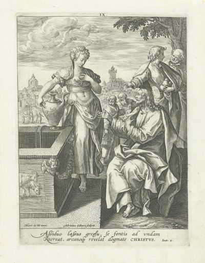 Rozhovor se Samaritánkou Život Krista (název série) Vita I. Christi (název série) od Adriaen Collaert