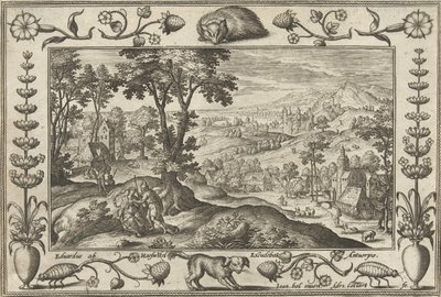 Juda a Támar Krajiny s biblickými, mytologickými scénami a loveckými scénami (název série) od Adriaen Collaert