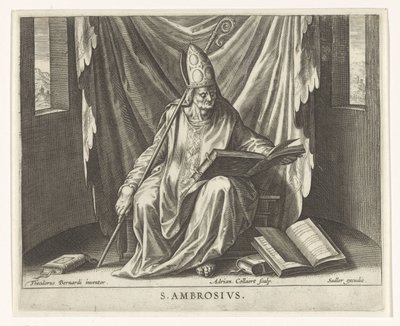 církevní otec Ambrosius Čtyři církevní otcové (název série) od Adriaen Collaert