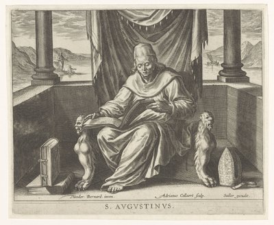 církevního otce Augustina Čtyři církevní otcové (název série) od Adriaen Collaert