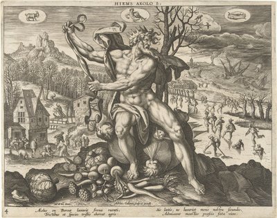 Zima Hiems Aeolos. (název na objektu) The Four Seasons (název série) od Adriaen Collaert